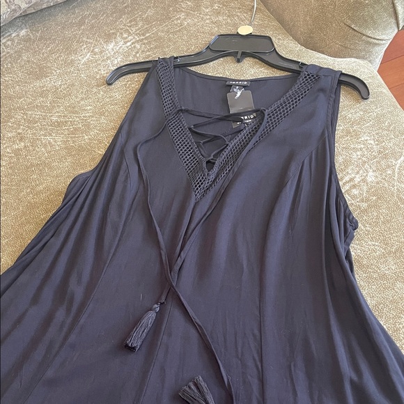 NWT LBD Black Boho Flowy Effortless Romy Modern Tank Maxi Dress Size 18-20 - Picture 7 of 10